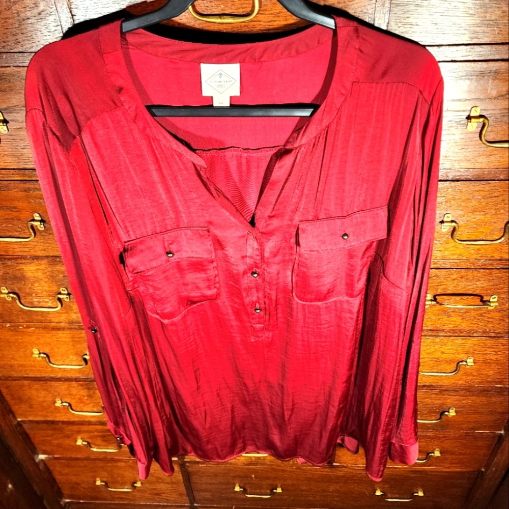 St John's Bay size 2X Burgandy Satin